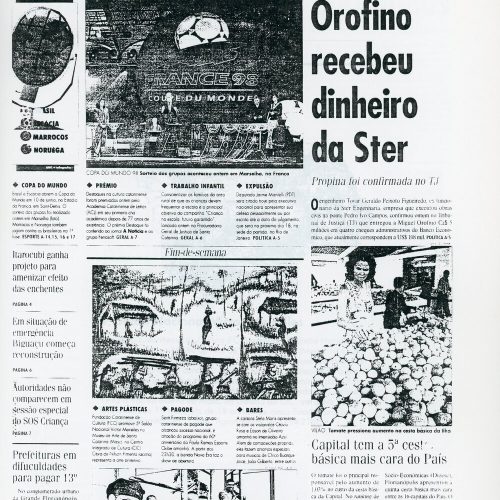 Nota na primeira página, Fim de Semana Artes Plásticas, An Capital, Florianópolis, SC, 5 dez. 1997