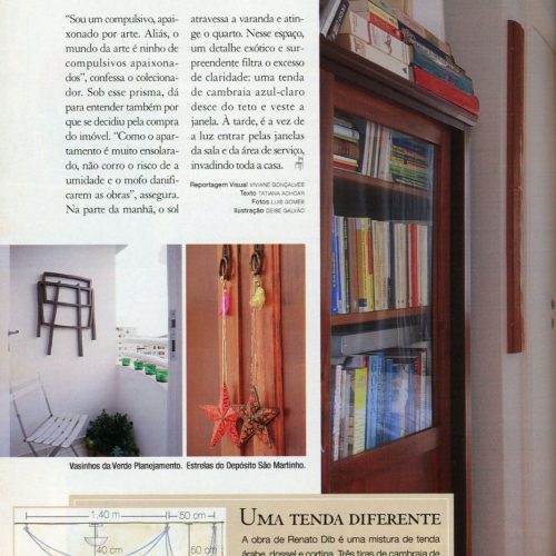 Foto com obra Cadeira, “Luz e tecido dão o clima”, Casa Cláudia, jun. 2000