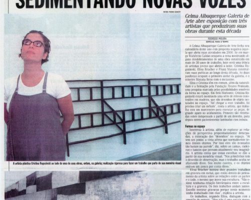 SZLARZ, Eduardo “Respostas à modernidade. Três artistas apresentam suas reflexões sobre o cenário atual”, Estado de Minas, Belo Horizonte, 28 nov. 2000, Espetáculo / Artes Visuais, p.8