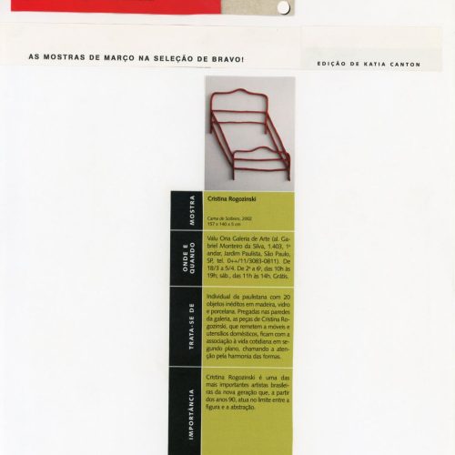 As mostras de março na seleção de Bravo!, Bravo!, ano 6, mar. 2003