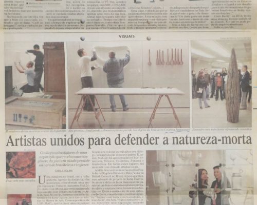 MOLINA, Camila “Artistas Unidos para defender a natureza-morta”, Visuais, O Estado de São Paulo, São Paulo, SP, 2 ago 2004, Caderno 2, D10