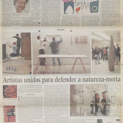MOLINA, Camila “Artistas Unidos para defender a natureza-morta”, Visuais, O Estado de São Paulo, São Paulo, SP, 2 ago 2004, Caderno 2, D10