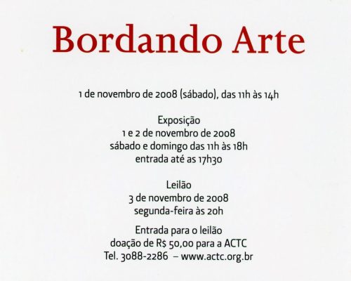 Exposição coletiva e Leilão Bordando Arte